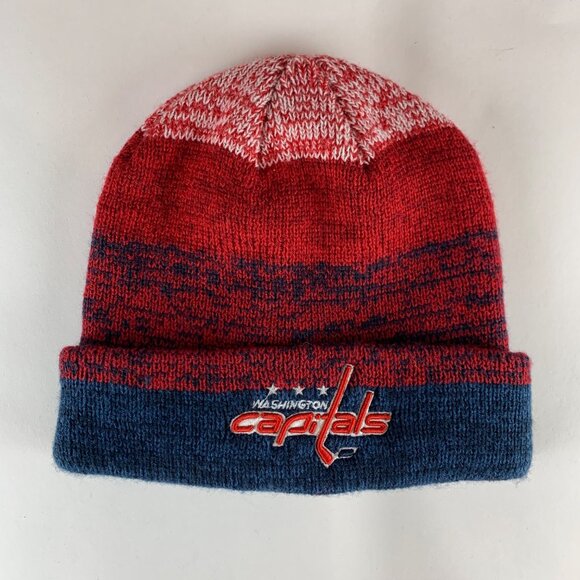 Washington Capitals NHL Navy Blue Red Fan Favorite Knit Beanie Cap - Picture 1 of 3